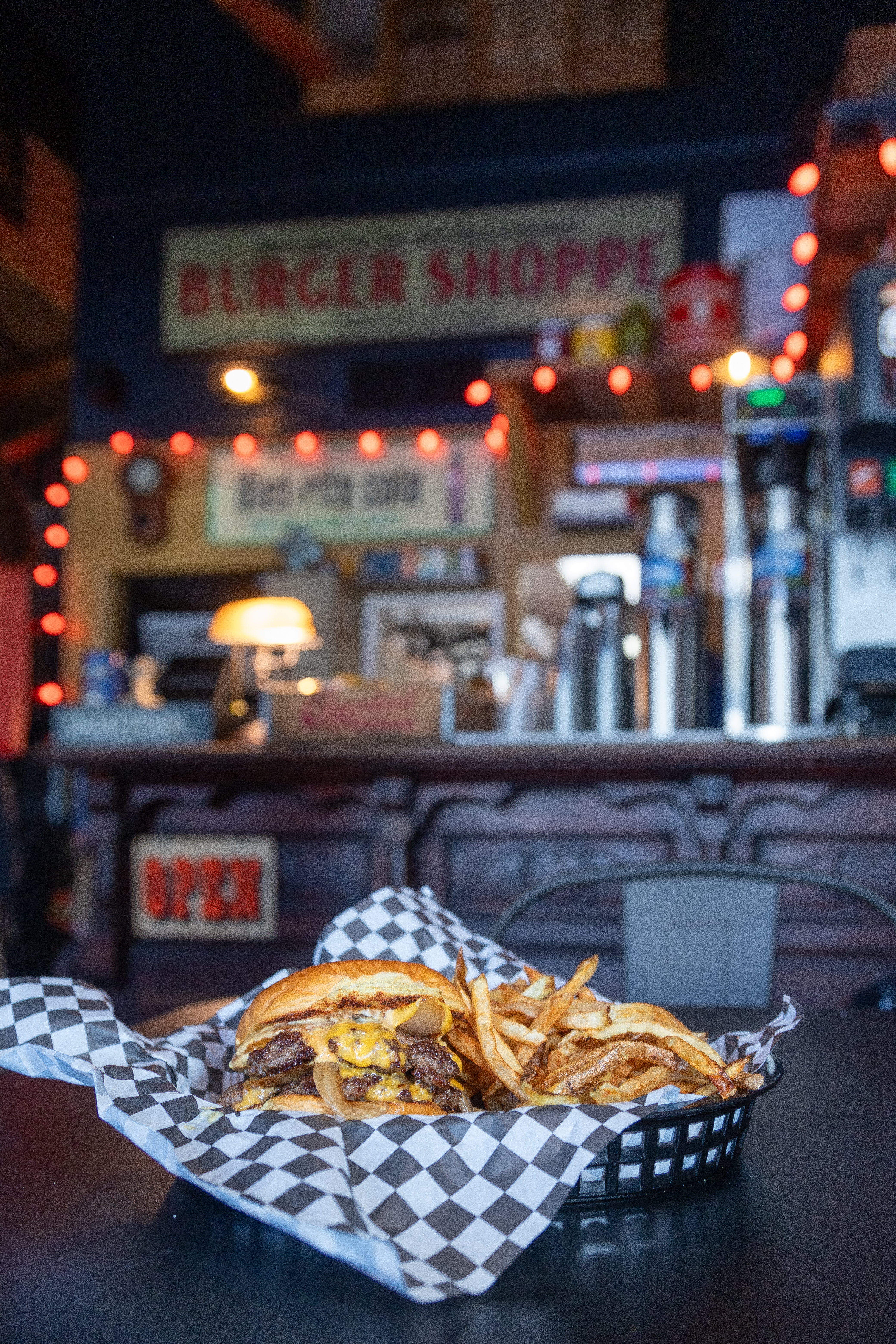 Inside Whiskey Foxtrot Restaurant - Family-owned burger establishment in Birmingham serving premium Wagyu beef burgers